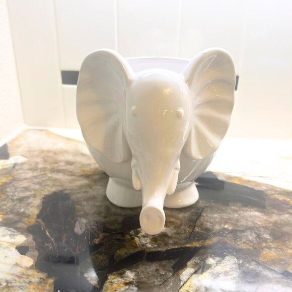 NWT Vintage Elephant Flower Succulent Cactus Planter Tea Napkin Matches Holder - Picture 4 of 9